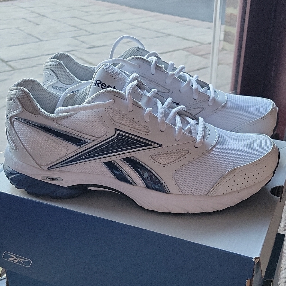 Reebok Men's Athletic Shoes in White and Navy